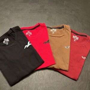 Hollister, Bundle of men T-Shirts, Size XS, red, black, brown and dark red color